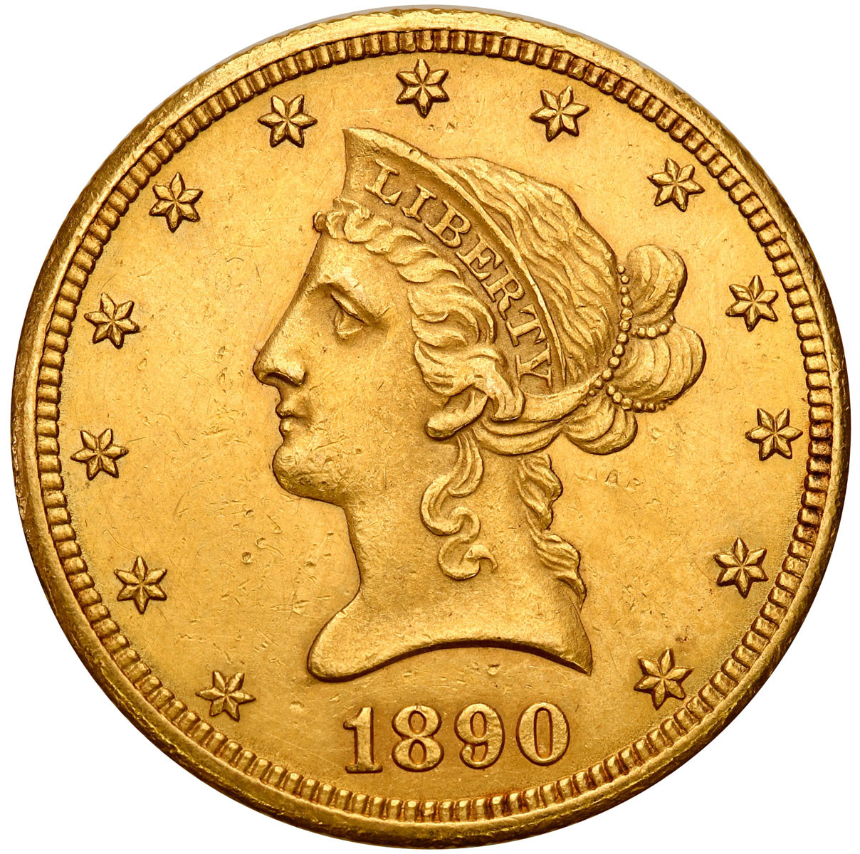 USA. 10 Dolarów 1890 CC, Carson City - RZADKIE